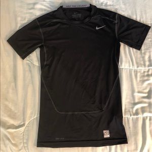 Nike Pro Combat Dri-Fit Compression Shirt (Black) Boys Large